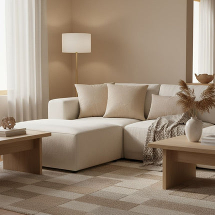 Sierkussen Bladpatroon beige