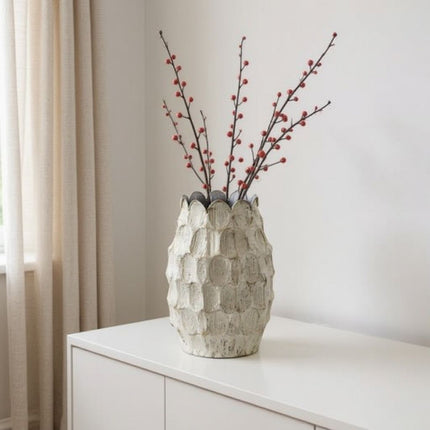 Vaas Bladstructuur groot wit