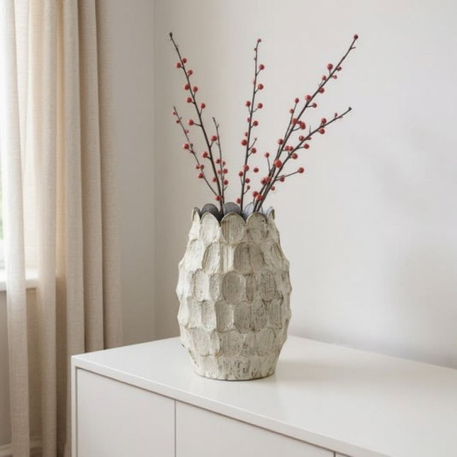 Vaas Bladstructuur groot wit