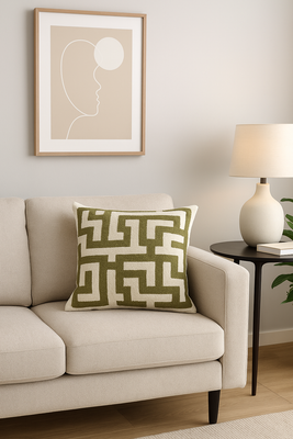 Sierkussen Maze olive