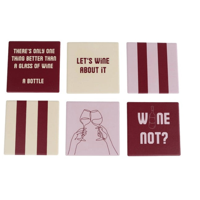 Onderzetters Wijn set van 6