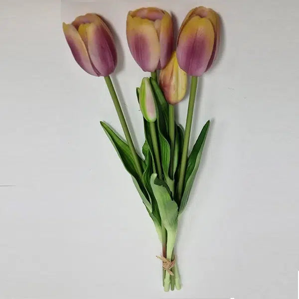 Kunsttulpen aubergine - bundel van 5