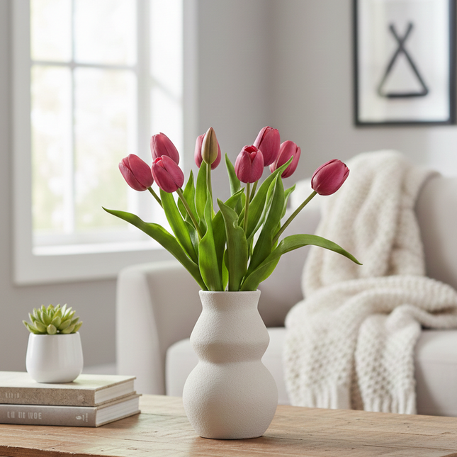 Kunsttulpen - real touch roze set van 5