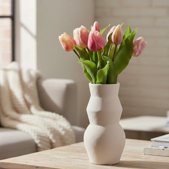 Kunsttulpen real touch licht roze set van 5