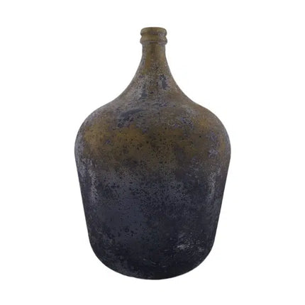 Vaas gerecycled glas blauw goud L ø37x56 cm