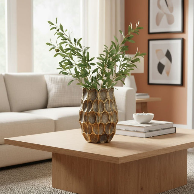 Vaas Bladstructuur klein goud