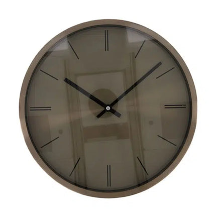 Wandklok aluminium koper
