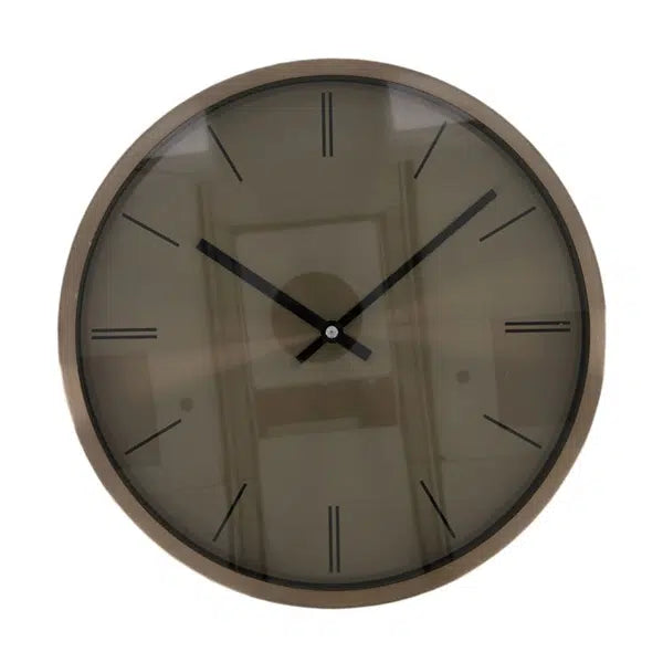 Wandklok aluminium koper