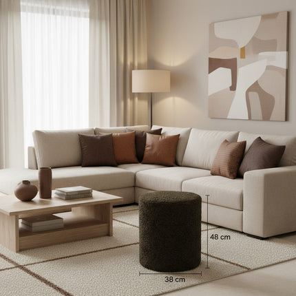 Poef Noa donkerbruin