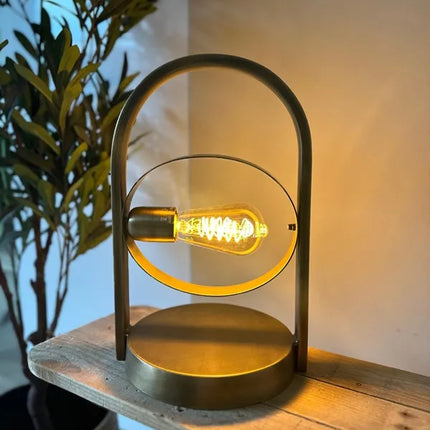 Tafellamp cirkel metaal goud