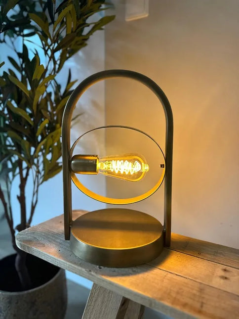 Tafellamp cirkel metaal goud