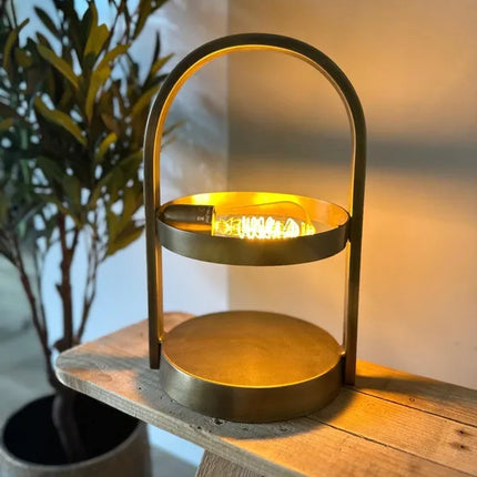 Tafellamp cirkel metaal goud