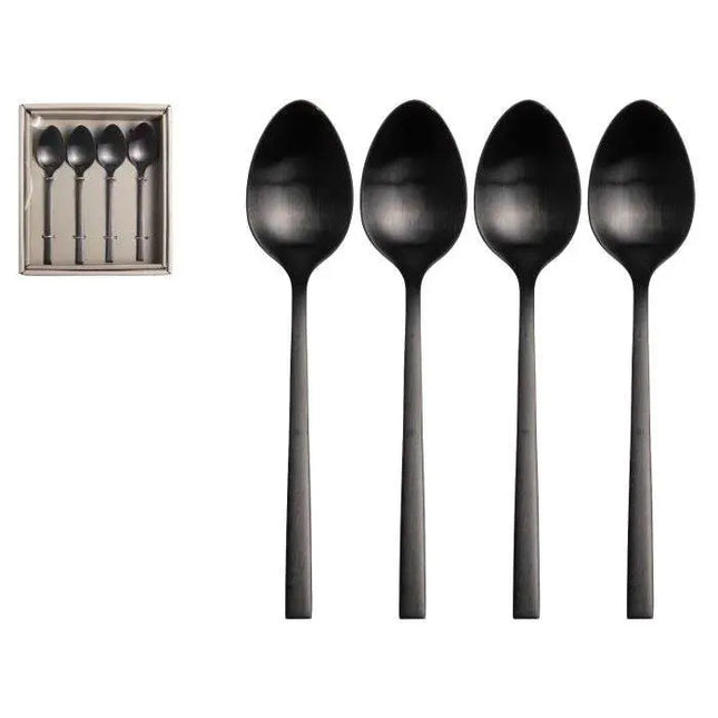 Dessertlepeltjes zwart - set 4 stuks